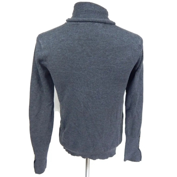 Zara Gray Button Cuff Turtleneck Sweater - Picture 2 of 4